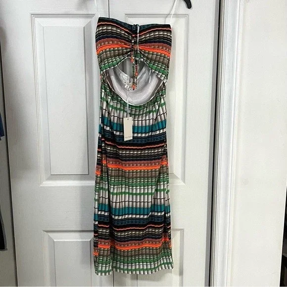 THE SANG MultiColor Brallete Style Tube Top With Pull String Front Bodycon Dress - Picture 2 of 12